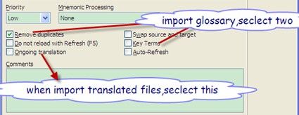 Specific Import Options