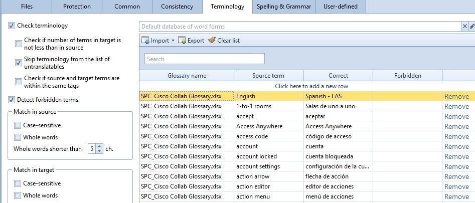 Terminology Check