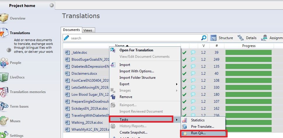 Run QA Configuration
